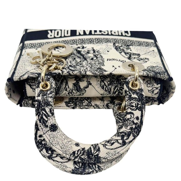 Christian Dior  Lady D-Lite Medium Embroidered Zodiac Toile De Jouy Shoulder Bag - Picture 4 of 13